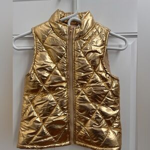 Gold Lame Puffer Vest